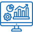 Icon Bildschirm mit Statistiken